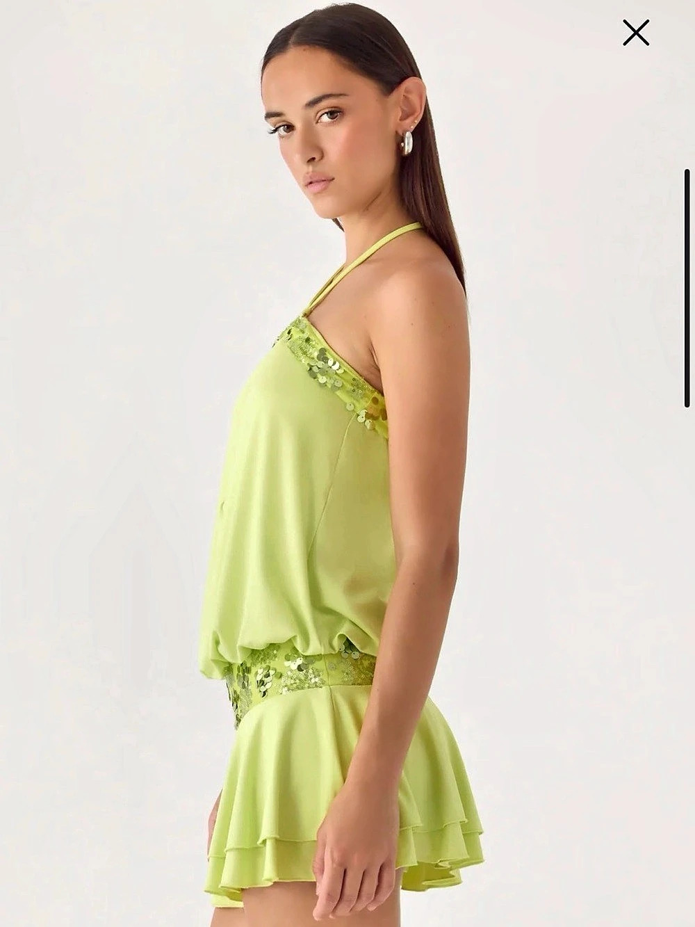 Peppermayo Green Y2k Halter Mini Dress Brand New - Picture 3 of 4